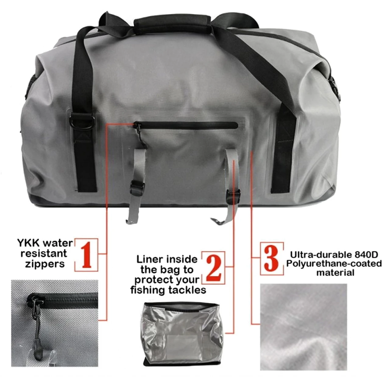 LEICHI Fly Fishing Fly Fishing Roll Top Duffel Bag Leichi Airflex Hurricane 4 LEICHI Fly Fishing Fly Fishing Roll Top Duffel Bag Leichi Airflex Hurricane - Image 2