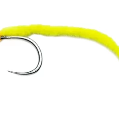 Czech Nymph Micro-Chenille Worm Copper Head Fluo Yellow Jig