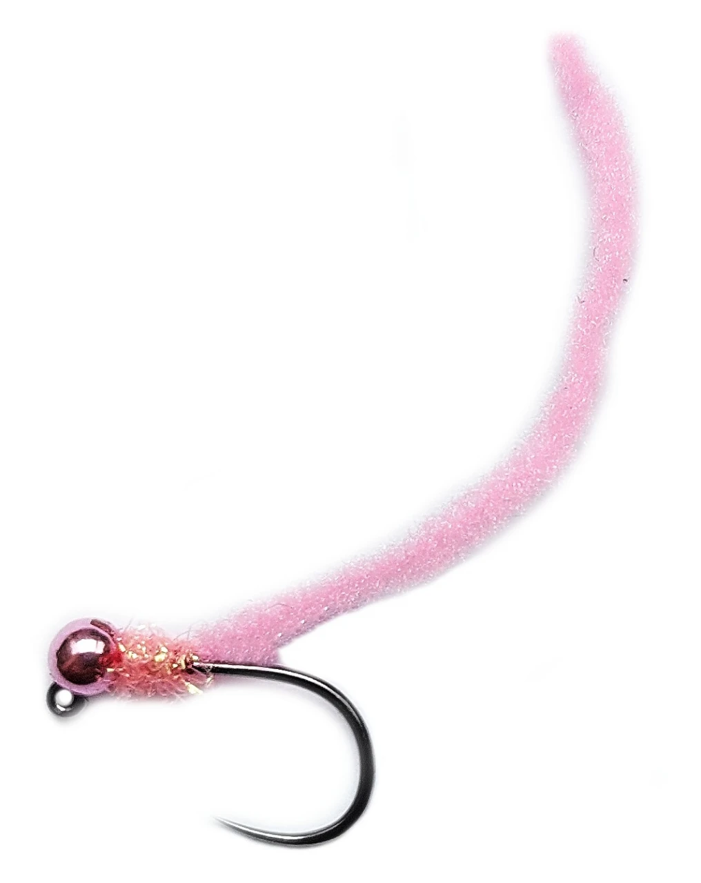 Czech Nymph Micro-Chenille Worm Metallic Pink Head Light Pink Jig 3 Czech Nymph Micro-Chenille Worm Metallic Pink Head Light Pink Jig