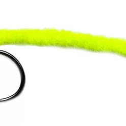 Czech Nymph Micro-Chenille Worm Sunny Orange Head Chartreuse Jig