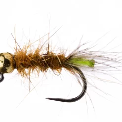 Czech Nymph Peeping Caddis Tungsten Jig Fiery Brown