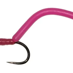 Czech Nymph Squirmy Wormy Brown Head Fluo Pink Jig