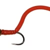 Czech Nymph Squirmy Wormy Brown Head Hot Red Jig -Flies Sales Store squirmy wormy brown head hot red jig