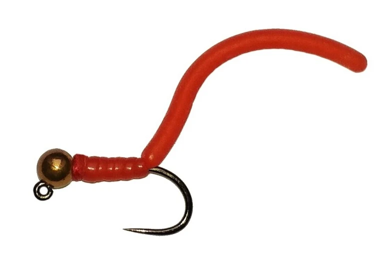 Czech Nymph Squirmy Wormy Brown Head Hot Red Jig 3 Czech Nymph Squirmy Wormy Brown Head Hot Red Jig