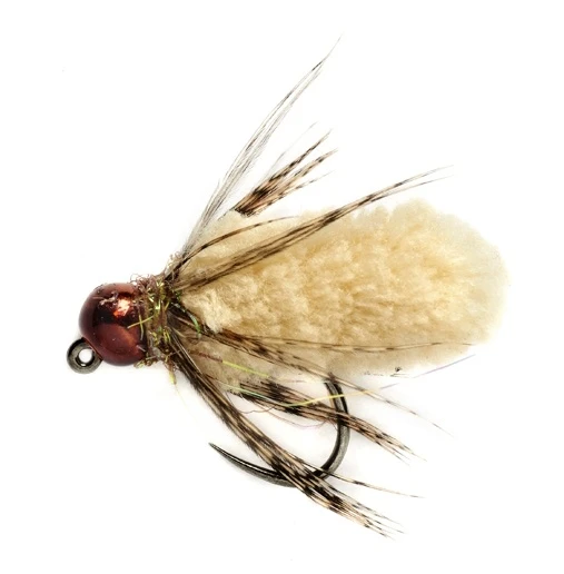 Fulling Mill Tungsten Jig Mop Fly Beige B/L 3 Fulling Mill Tungsten Jig Mop Fly Beige B/L